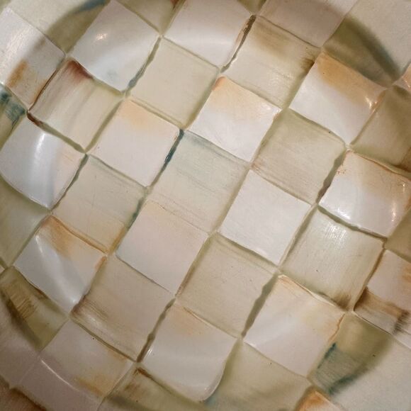 MacKenzie-Childs 4 Piece Pasta Bowl in Parchment Check Pattern - Picture 9 of 11